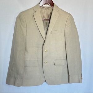 Youth Boys Lauren Ralph Lauren Beige 100% Linen Blazer Jacket 12R